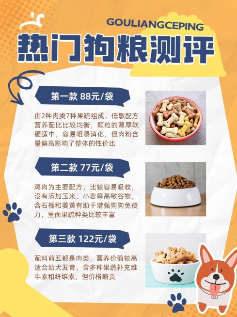 宠物狗粮测评小红书套装小红书配图预览效果