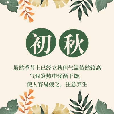 秋季手绘清新知识科普方图海报