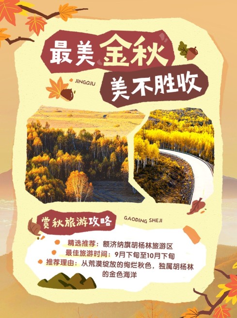 秋季旅游攻略小红书配图预览效果