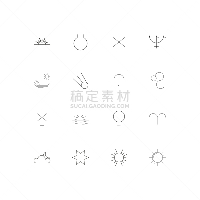 轮廓,直的,计算机图标,矢量,白羊座,图像,标志,月亮,石洞壁画,日落