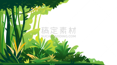分离着色,热带雨林,开端,活力,簇叶从生的,野生动物,环境,植物群,模板,草