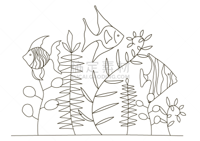 彩色书,水下,书页,海洋,成年的,动物手,藻类,热带鱼,画画,着色