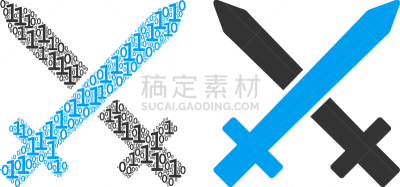 剑,数字,条形码,道口标志,责任,安全的,匕首,构图