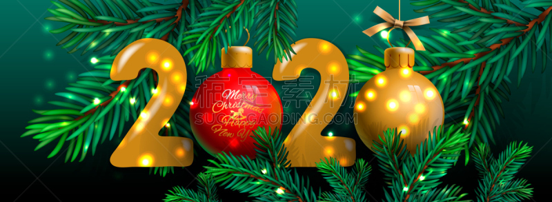 2020,新年前夕,绘画插图,水平画幅,矢量,请柬,事件,贺卡
