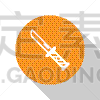 白色,分离着色,图标,刀,不锈钢,金属