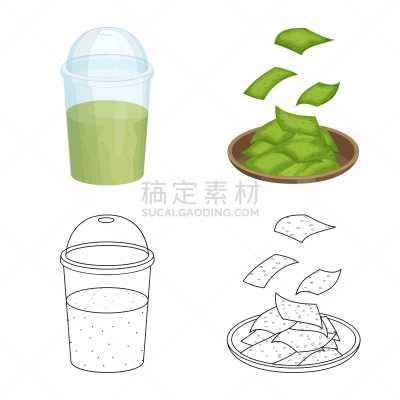 海洋,图标集,蛋白质,饮料,素食,清新,食品,维生素,草,设计