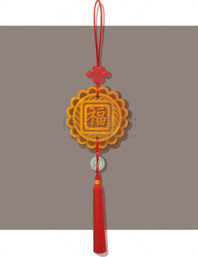 运气,穗,装饰物,吉祥物,悬挂的,亚洲,福字,传统,打结