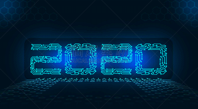 2020,新年,电路板,雕刻图像,传媒,文字,计算机,字母,沟通