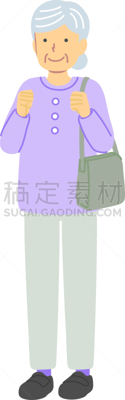 老年女人,衣服,钱包,紫色,可爱的,商务,一个人,女人,休闲活动,全身像