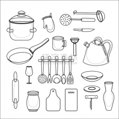 厨房器具,烹调用具,银餐具,杯,擦菜板,食品,收集,布置,烹调,油炸