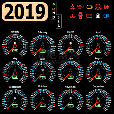 汽车,仪表板,2019,日历,九月,周末活动,商务,十月,月,一月