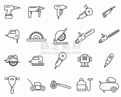 线条,细的,电动工具,计算机图标,巨大的,黑白图片,背景分离,技术,简单,电池