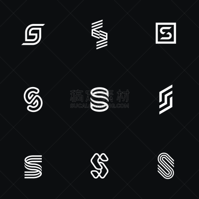 英文字母s,品牌名称,极简构图,信函,商务,几何形状,字母,模板,现代,线条画