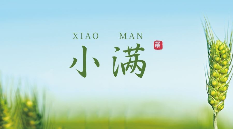 小满节气祝福问候实景横版海报预览效果