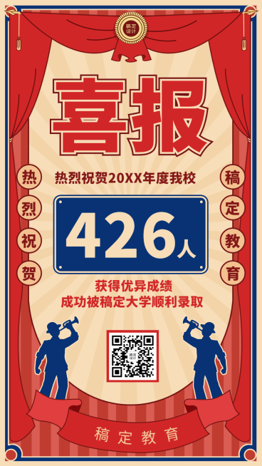 高考喜报长手机海报预览效果