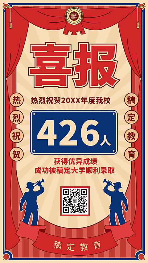 高考喜报长手机海报