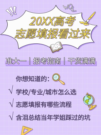 高考志愿填报指南干货小红书配图