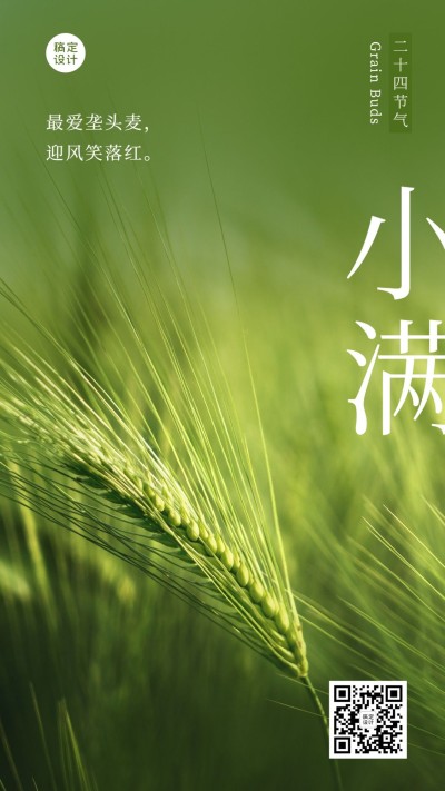 小满节气祝福实景排版手机海报