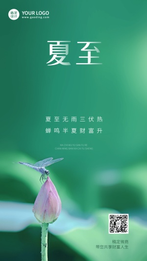 微商夏至节气祝福实景手机海报