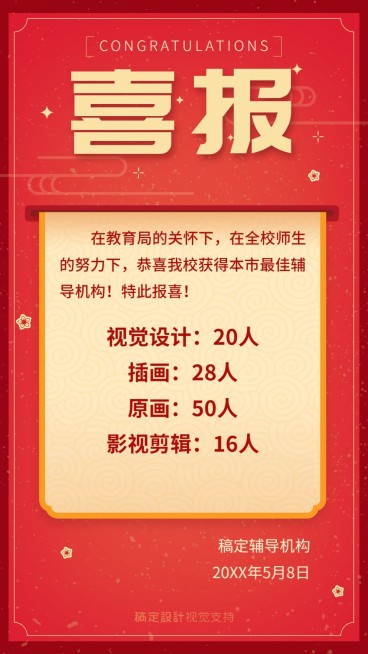 高考艺考喜报通知预览效果