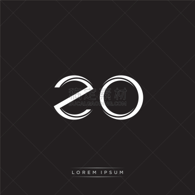 zo initial letter split lowercase logo modern