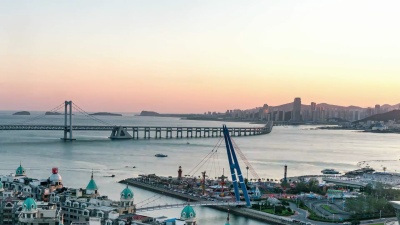 大连星海湾白天到夜晚/延时摄影/跨海大桥