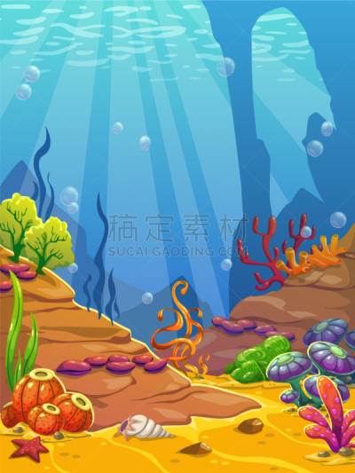水下,背景,卡通,可爱的,自然,野生动物,图像,海洋,植物群,自然美