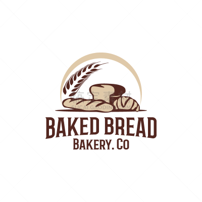 vintage bread logo concept