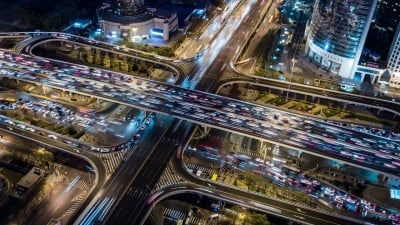 夜间/北京多条高速公路T/L WS HA高峰时间交通