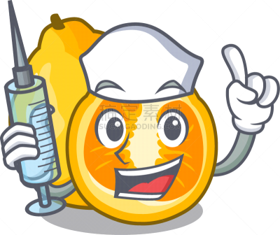 护士,吉祥物,牙买加丑橘,果盘,酸,可爱的,注射器,篮子,健康保健,多样