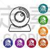 分离着色,视频会议摄像机,线图标,白色,灰色,商务,焦点,专业人员,计算机,沟通
