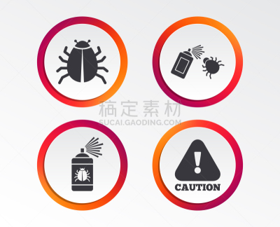 昆虫,标志,安全的,图标,疤,形状,圆形,不卫生的,危险