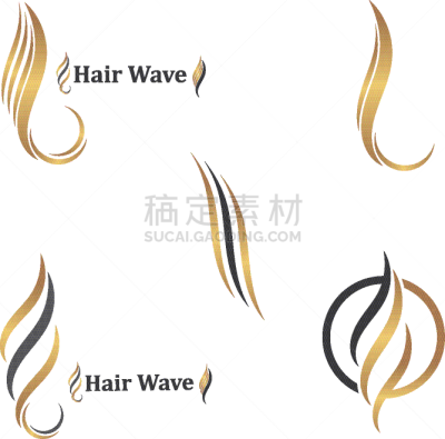发型,头发,波浪,图标,符号,女人,女孩,白色,褐色,设计
