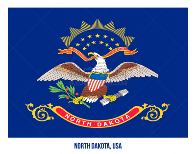 美国州旗,绘画插图,北达科他,美国,白色背景,矢量,亚利桑那州州旗,阿拉巴马州旗,田纳西州旗,阿肯色州州旗