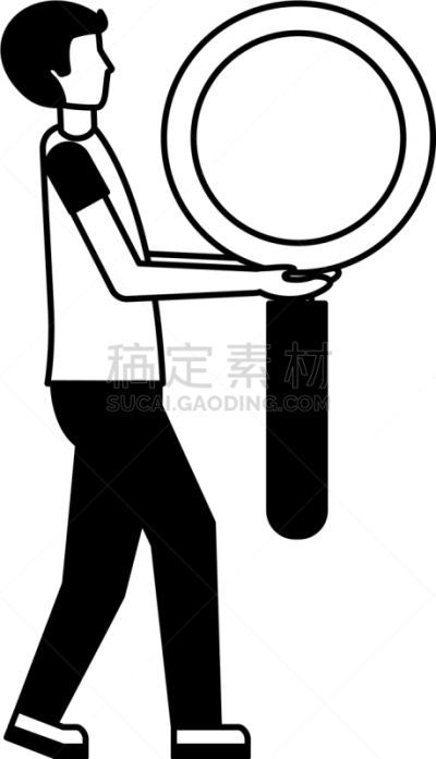 男人,巨大的,拿着,放大镜,分离着色,商务,焦点,小型放大镜,人,专业人员
