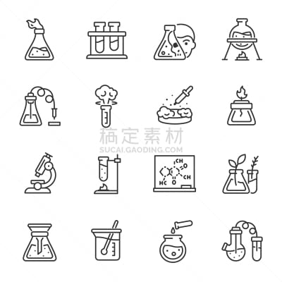 化学制品,烧瓶,计算机图标,化学,实验室,图标集,直的,化学反应,化学元素周期表,生物学