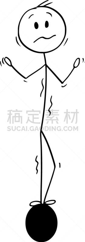 男商人,男人,小数点,巨大的,卡通,商务,概念,数,图像,棍