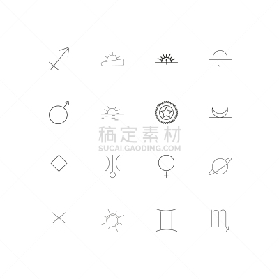 轮廓,直的,天文学,计算机图标,矢量,天王星,雅典娜,行星,标志,日落