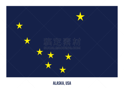 阿拉斯加,美国州旗,绘画插图,美国,矢量,白色背景,阿拉巴马州旗,田纳西州旗,阿肯色州州旗,杆