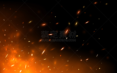 光效果,燃烧的火炬,黄色,火,斯帕克斯,红色,黑色,飞,燃烧