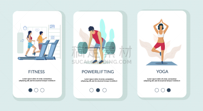 gym mobile app onboarding screens template