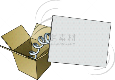 奇异小人玩具盒,标志,分离着色,白色,空白的,纸盒,概念,太空,图像,飞