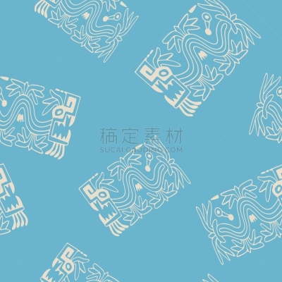 部落艺术,四方连续纹样,华丽的,人,古代,纳瓦霍族,矢量