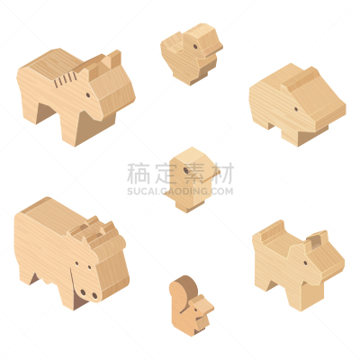 木制,工艺品,动物,农场,白色背景,玩具,儿童,手艺,狗