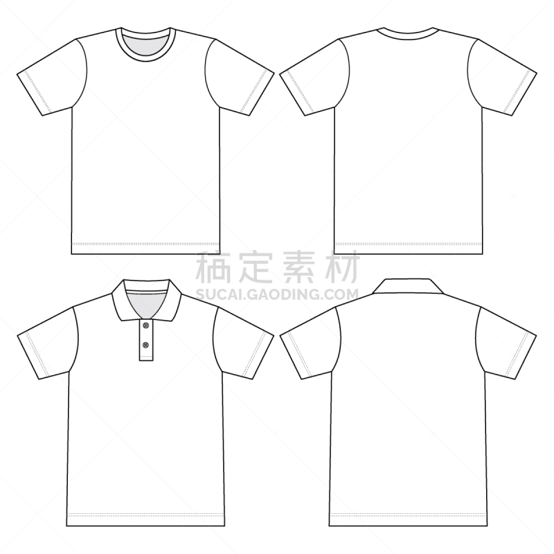 模板,白色,矢量,t恤,马球,用右手,暗色,纺织品,短的,棉