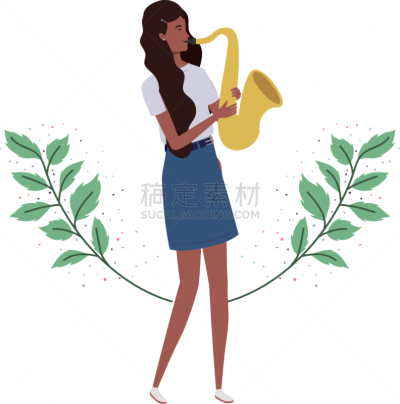 女人,萨克斯,枝,叶子,管弦乐队,爵士乐队,乐队,交响乐团,风,设备用品