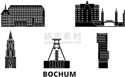德国,城市天际线,波鸿,公寓,地形,户外,夜晚,直的,旅行,布置