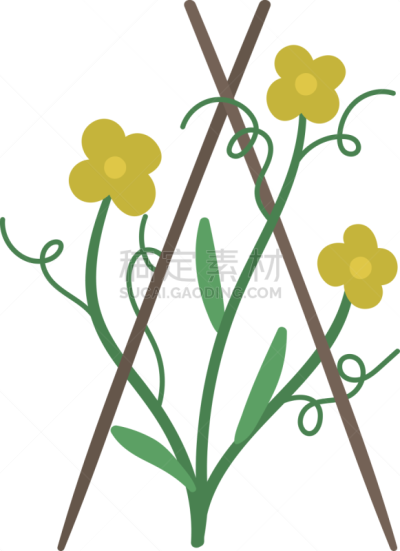 小的,植物,园艺,矢量,春天,绘画插图,平坦的,高跷,计算机图标,花