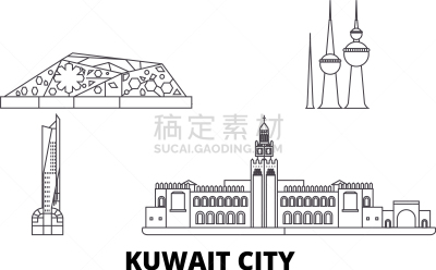 城市天际线,科威特,科威特市,分界线,国内著名景点,商务,黄昏,自然美,旅行,布置