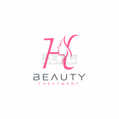 letter h beauty face logo design icon